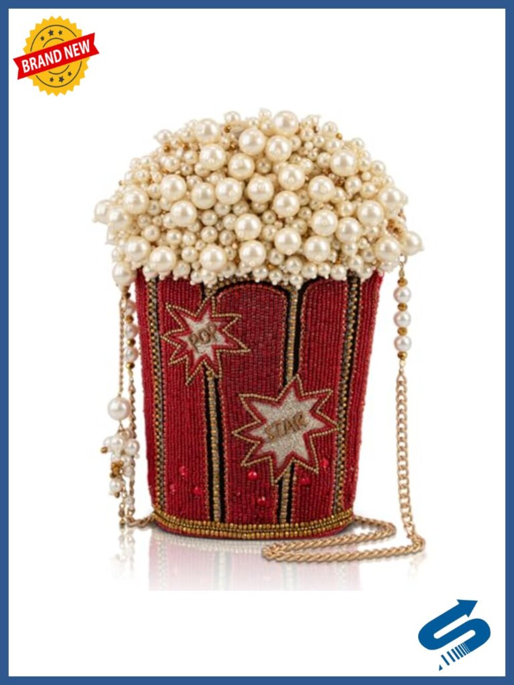 Beaded Crossbody Handbag with Magnetic Closure & Cell Phone Holder